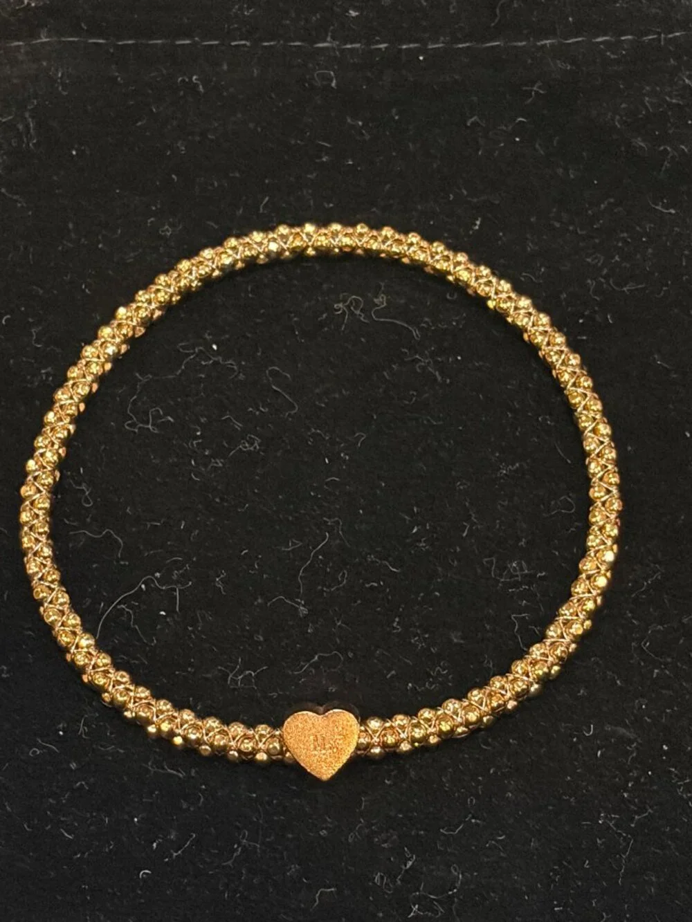 Mignon Faget, Rose Gold Halo Bangle, Faceted, Size M, Pink Heart Accent Charm